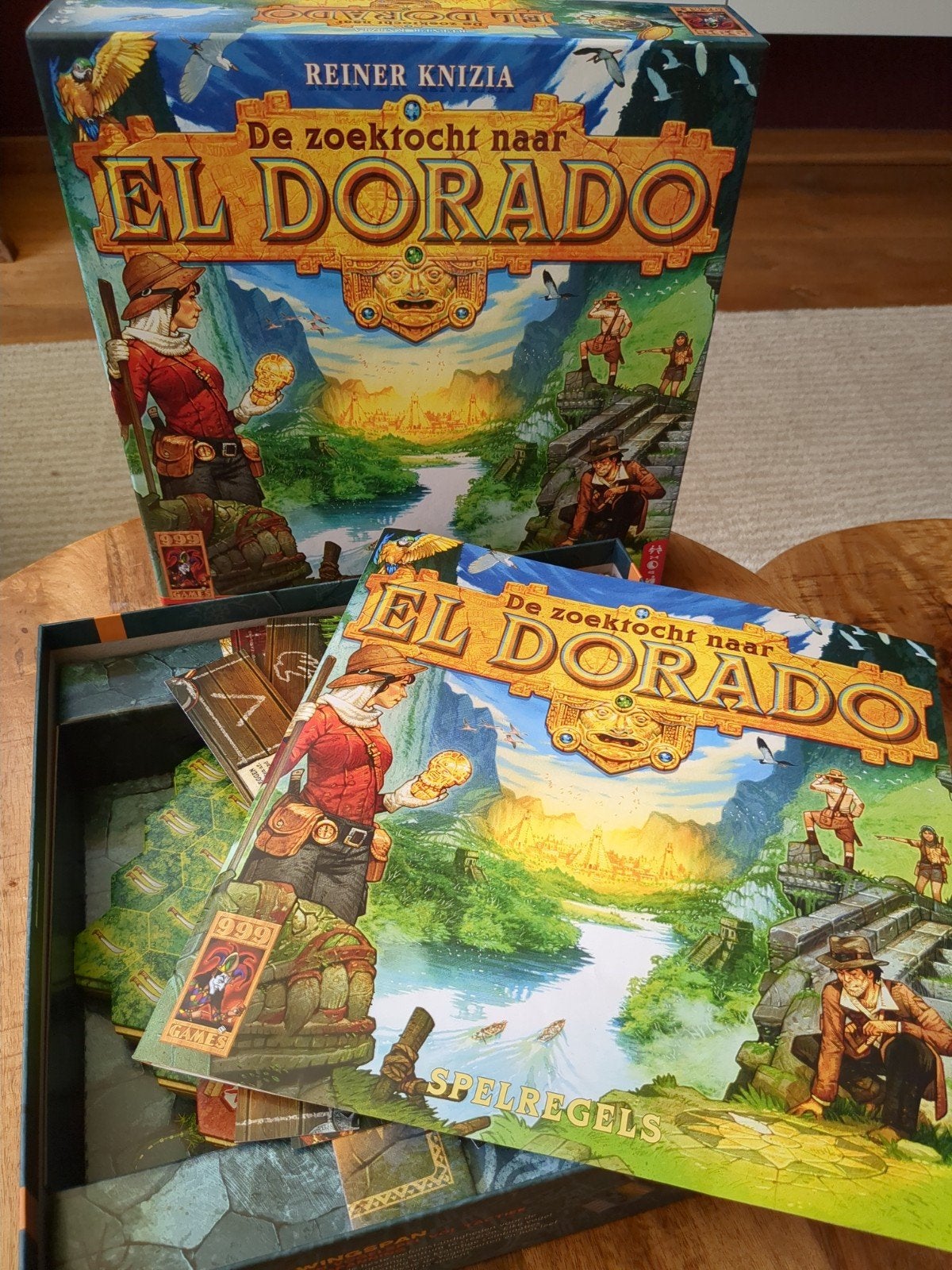 De Zoektocht naar El Dorado - 999 Games, Hobby en Vrije tijd, Gezelschapsspellen | Bordspellen, Ophalen, Zo goed als nieuw, 999 Games