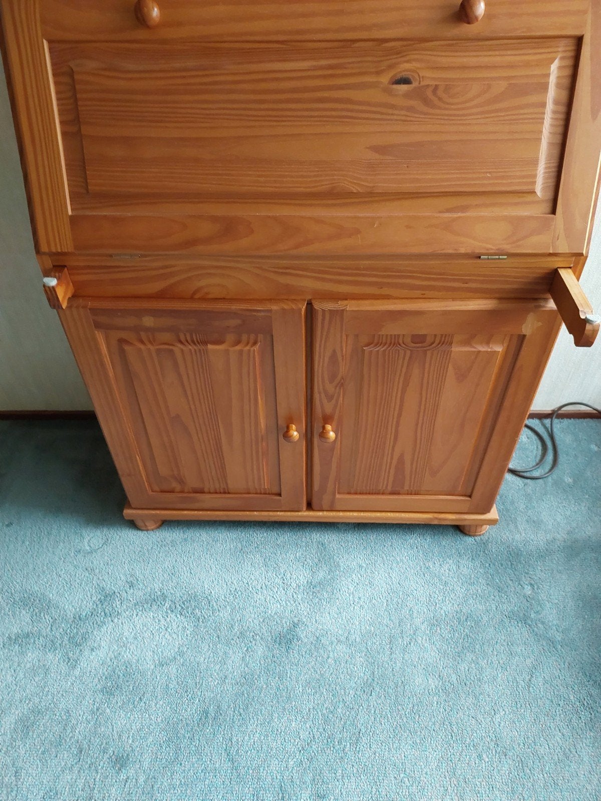 Houten secretaire / bureau met opbergruimte, Huis en Inrichting, Kasten | Secretaires, Ophalen, Gebruikt, Klassiek, Landelijk