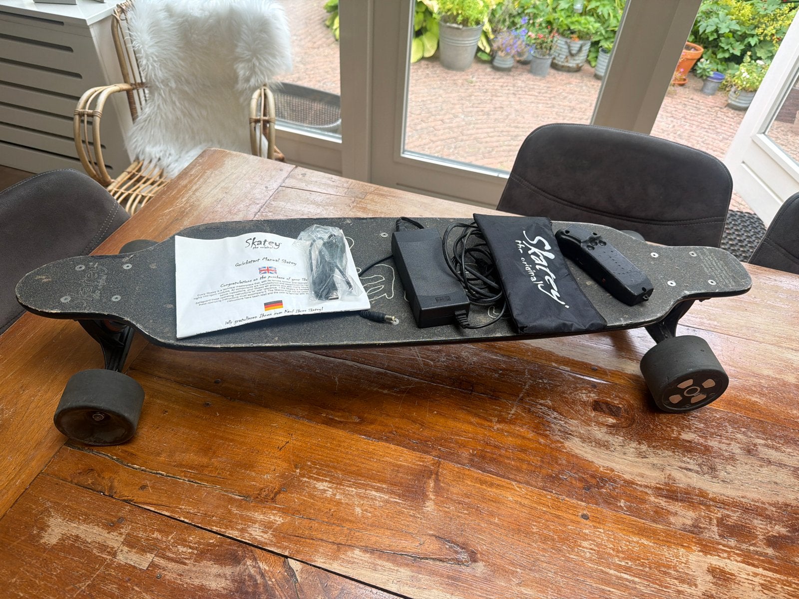 Skatey Elektrisch Skateboard - 30 km/u - Compleet, Verzenden, Gebruikt, Skateboard, Longboard