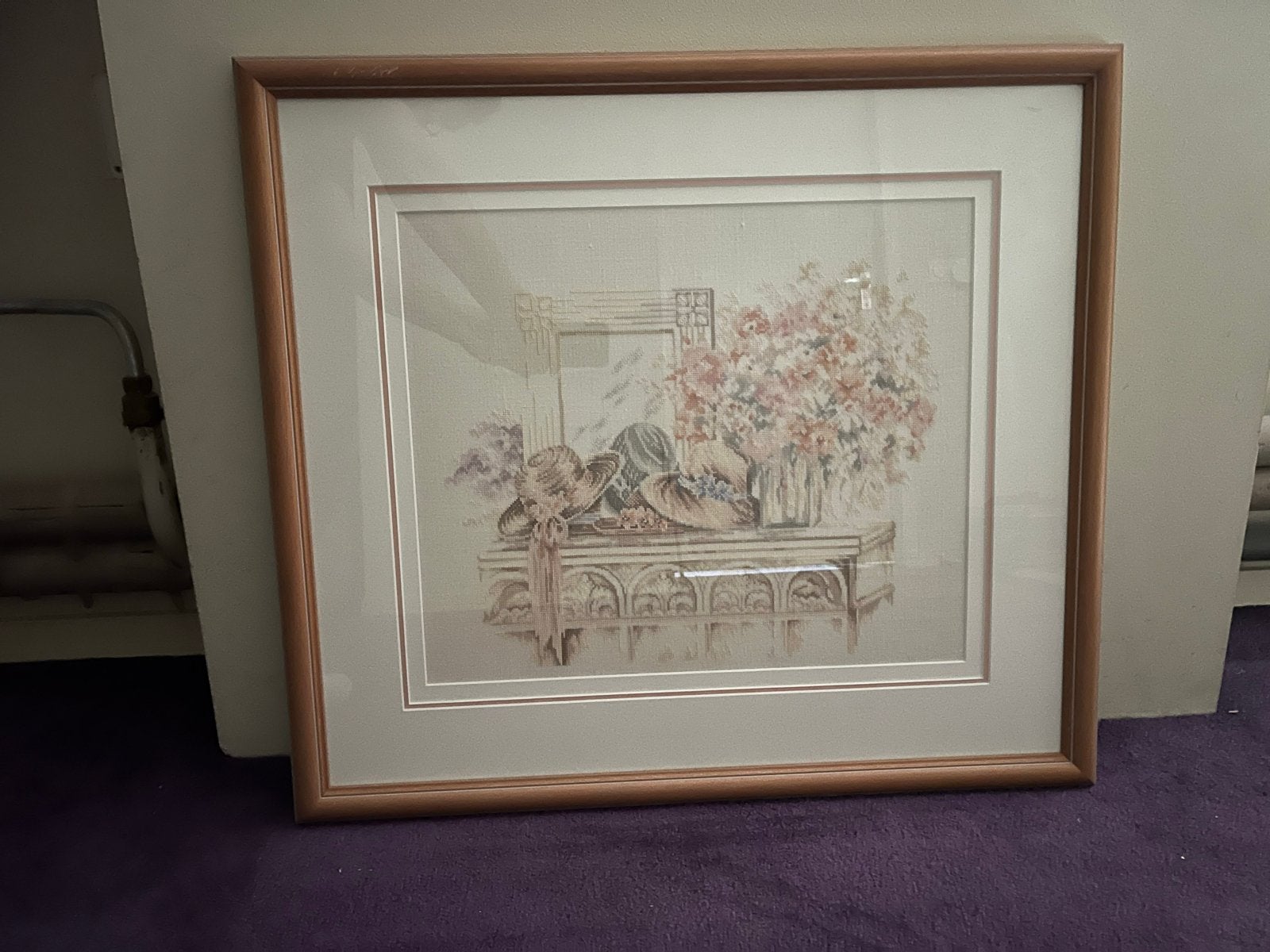 Ingelijste print met bloemen en hoeden, Ophalen, 50 – 75, Gebruikt, Print