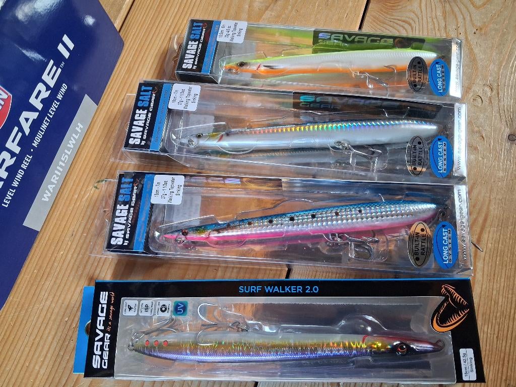 Set van 4x Sandeel Surfwalker (Savage Gear) 15.5/18cm