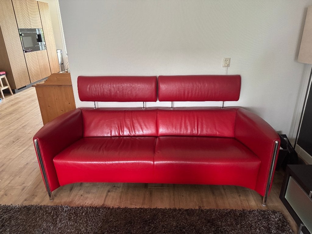Bankstel Leolux Goncharov design, Ophalen, Gebruikt, Driepersoons, 75 tot 100 cm