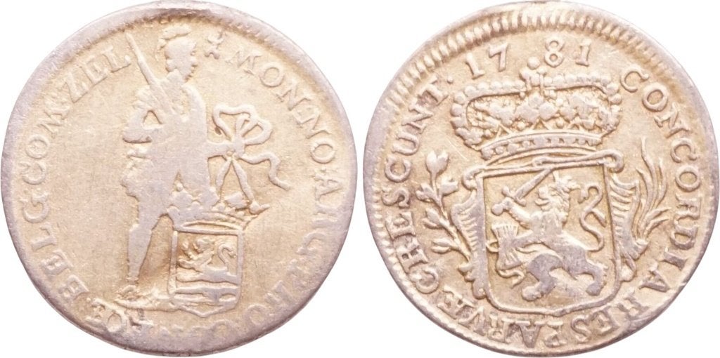 1/8 zilveren dukaat 1781, Zeeland, pietje, Vóór koninkrijk, Zilver, Losse munt, Overige waardes