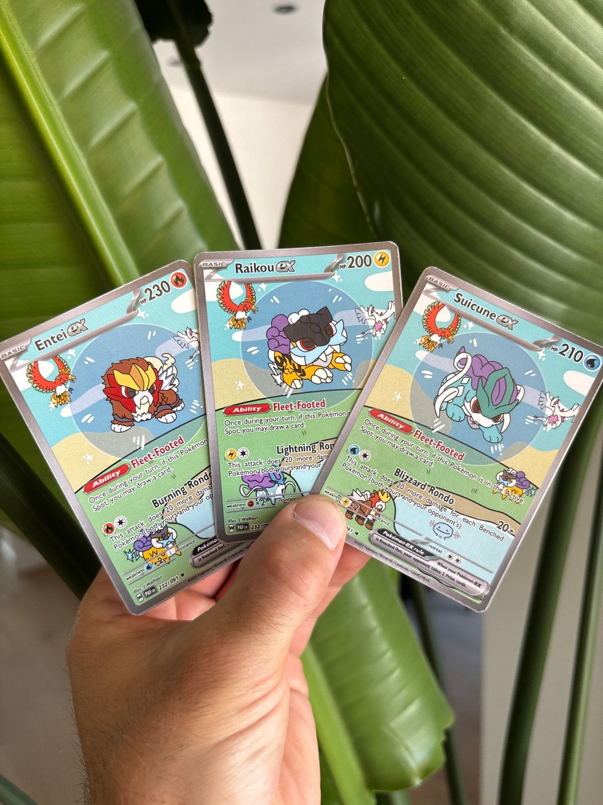 Custom Bubble Entei, Suicune & Raikou Pokémon Kaarten Set, Verzenden, Nieuw, Meerdere kaarten, Foil