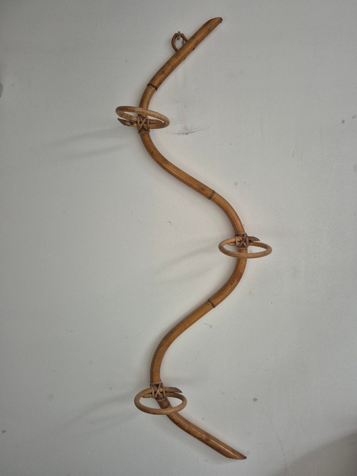Vintage rotan plantenhouder, Ophalen, Vintage, Gebruikt, Natuurlijk materiaal