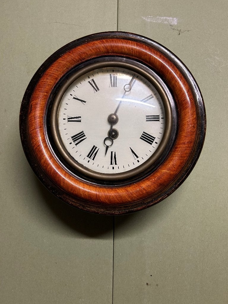 Antieke Franse schoolklok klein bijzonder model ca 1880, Antiek en Kunst, Antiek | Klokken, Ophalen of Verzenden