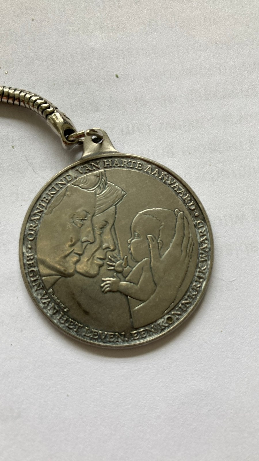 Sleutelhanger Prinses Catharina-Amalia geboorte, Verzamelen, Ophalen of Verzenden, Zo goed als nieuw, Nederland, Postzegel(s) of Munt(en)