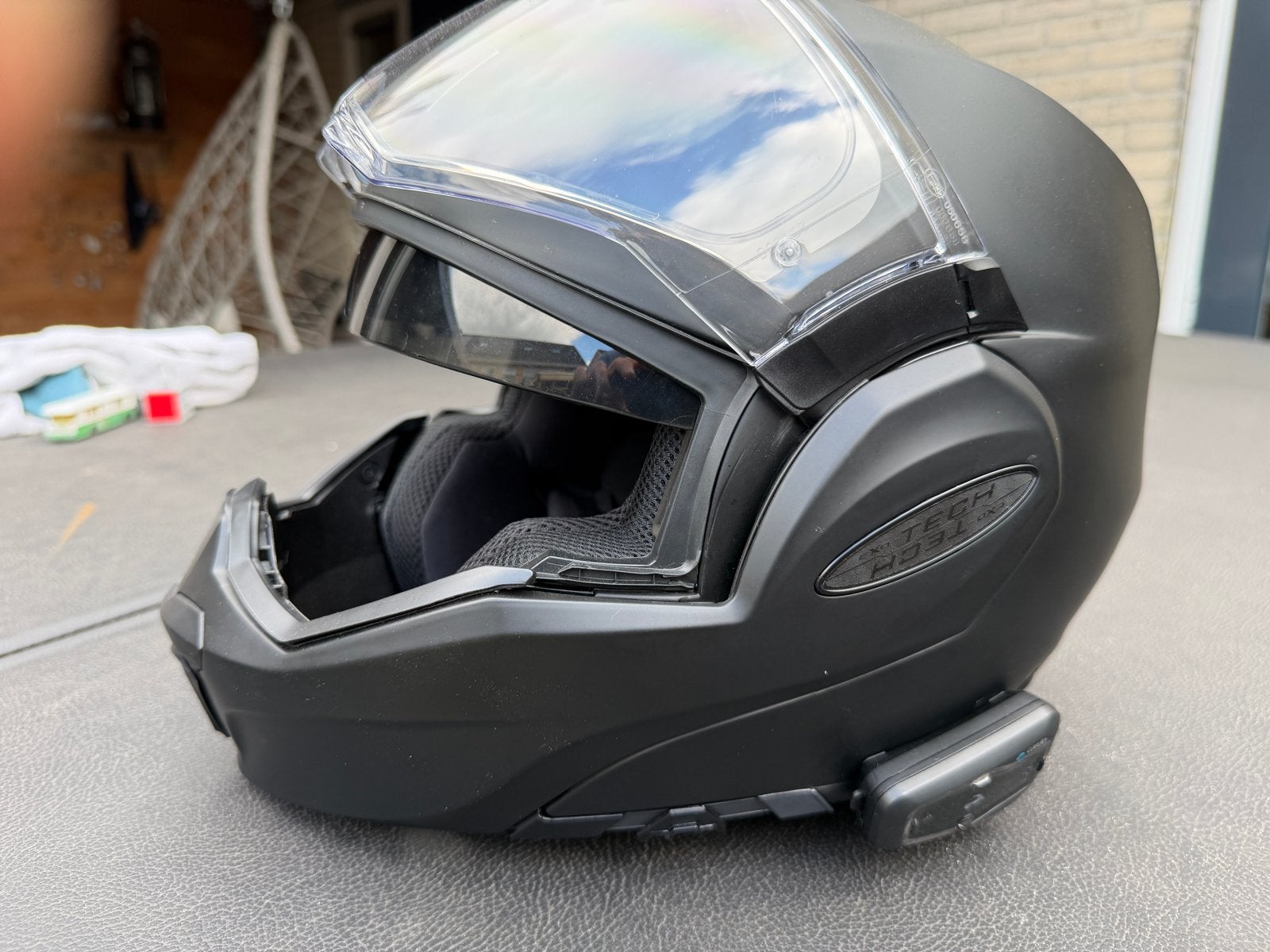 Systeemhelm Scorpion EXO-TECH EVO XL met Cardo Freecom 4x, Systeemhelm, Heren, XL, Tweedehands