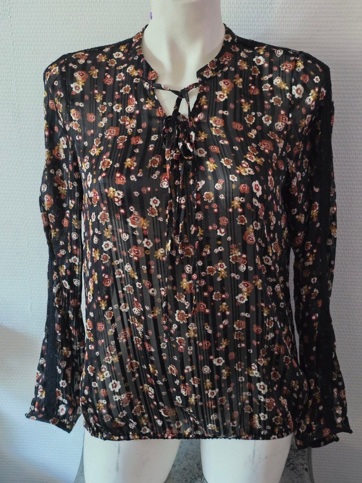 Cotton Club tuniek met bloemenprint en kant, maat L, Meerkleurig, Maat 42/44 (L), Ophalen of Verzenden, Cotton Club