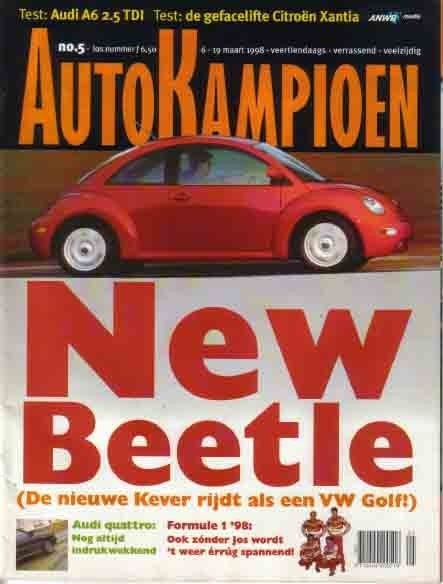 Autokampioen 5 1998 : VW New Beetle - Audi Quattro Coupe, Ophalen of Verzenden, Gelezen, Algemeen