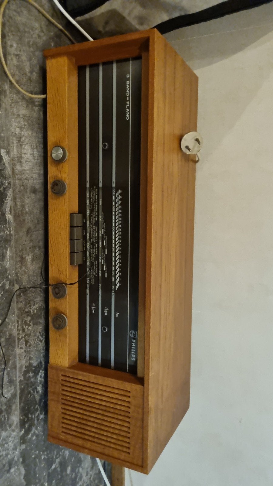 Vintage Philips 3 Band-Plano Radio - Houten Behuizing, Audio, Tv en Foto, Ophalen, Gebruikt, Radio