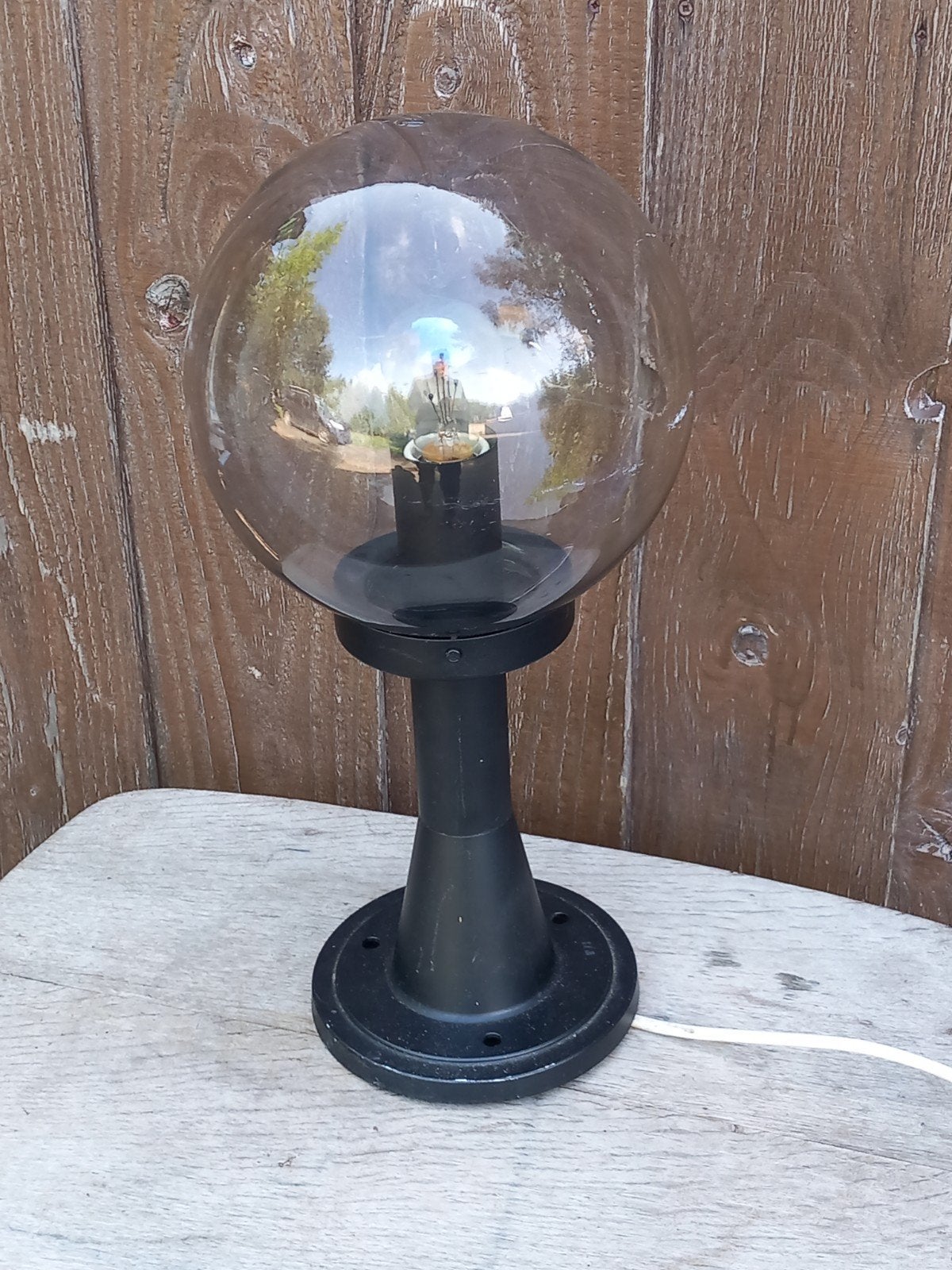Massive bol lamp, vintage design, 220 Volt, Overige merken, Gebruikt, Kunststof, Zwart