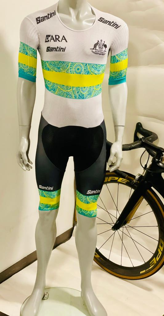 Wielrenkleding wielrenpak snelpak speedsuit maat S Santini, Fietsen en Brommers, Fietsaccessoires | Fietskleding, S, Ophalen of Verzenden