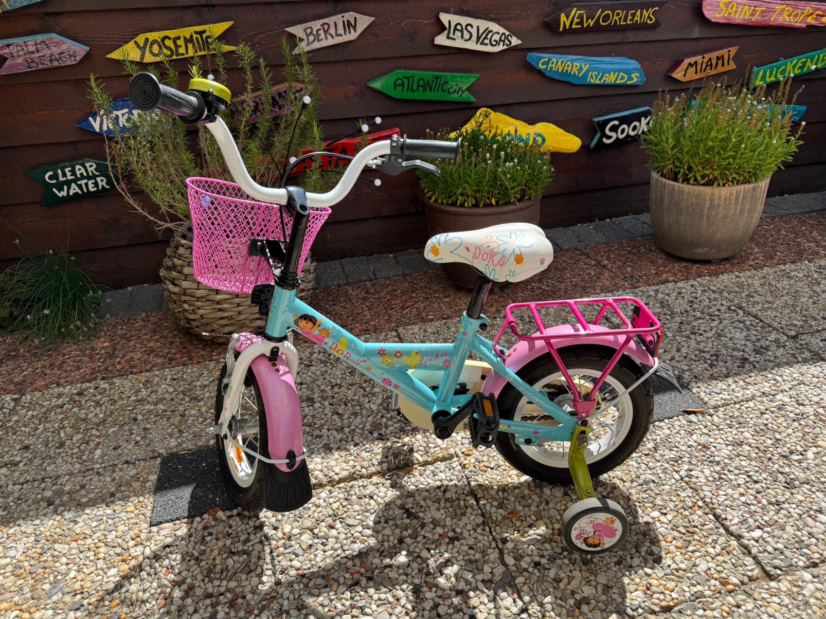 Loeki Dora kinderfiets, Ophalen, Gebruikt, Minder dan 16 inch, Zijwieltjes