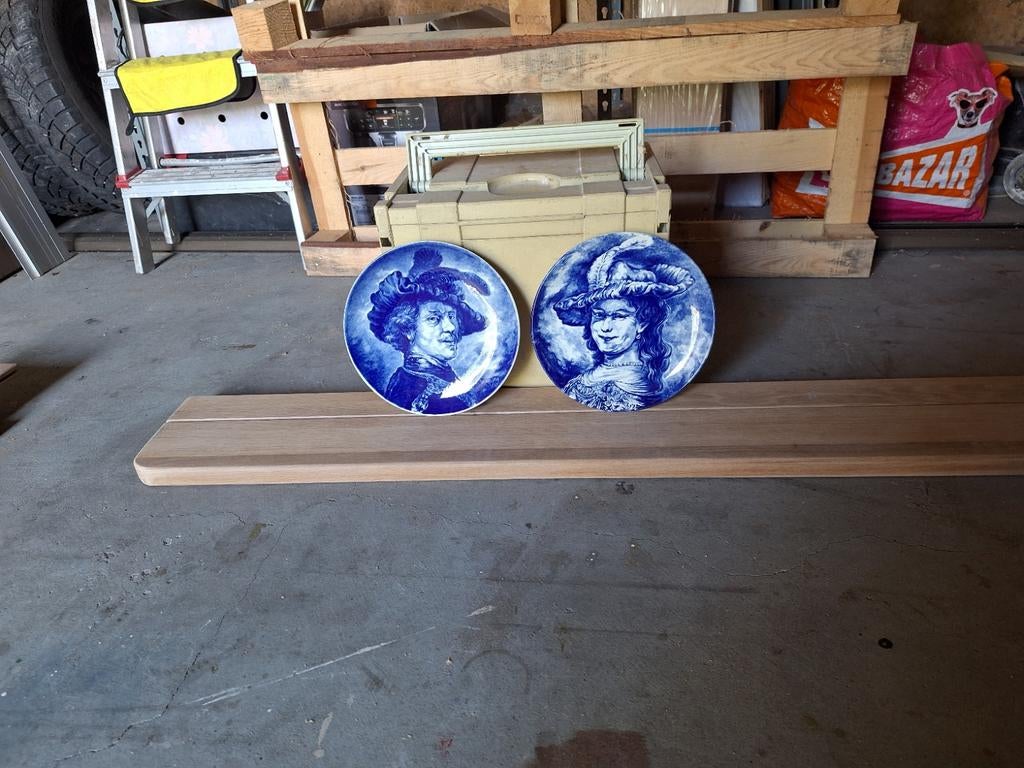 Delfts Blauw decoratieve borden: Rembrandt en Saskia, Ophalen