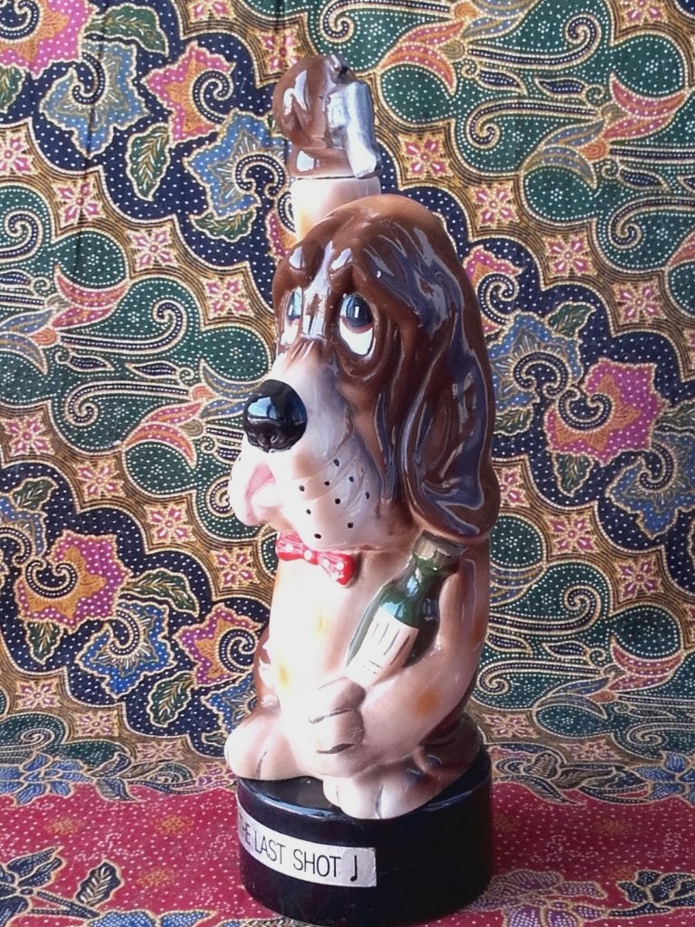 Vintage Engelse Woeful Willy decanter met muziekdoos 31 cm., Ophalen of Verzenden