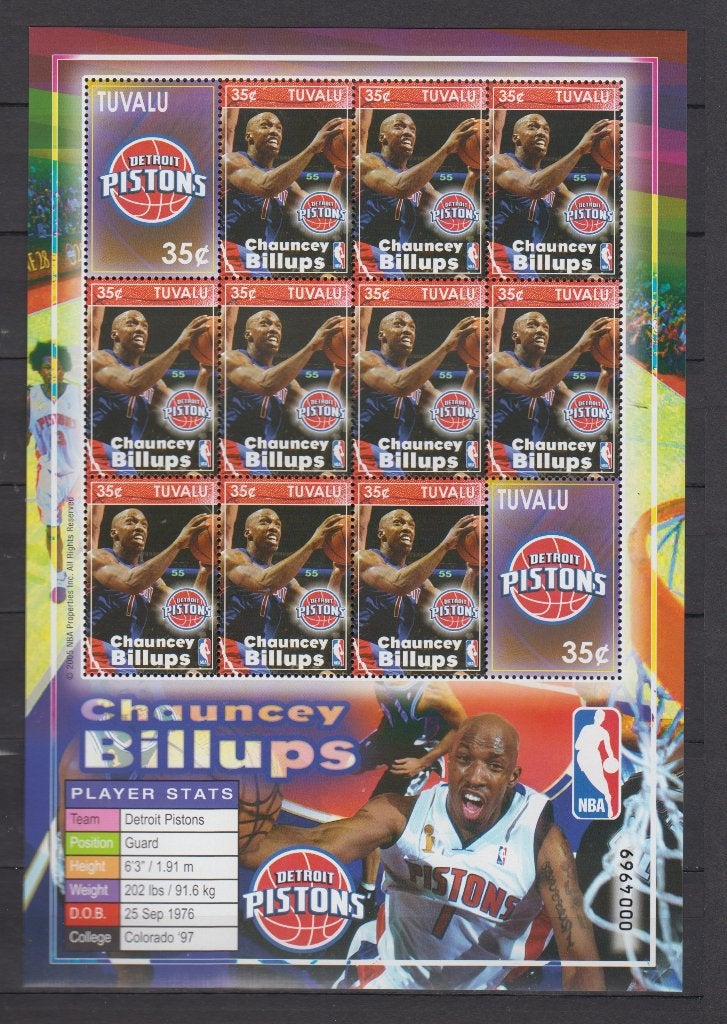 U048 nba basketbal vel 10x chauncey billups detroit pistons, Ophalen of Verzenden, Postfris, Sport