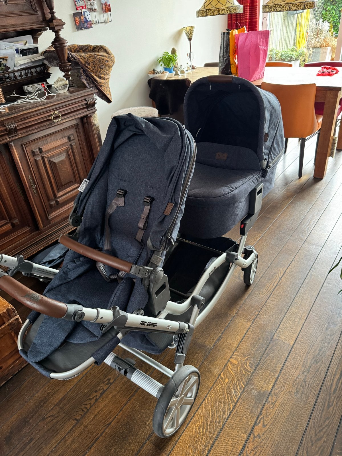 ABC Design Zoom Duowagen met reiswiegen en adapters, Gebruikt, Duowagen, Combiwagen, Ophalen