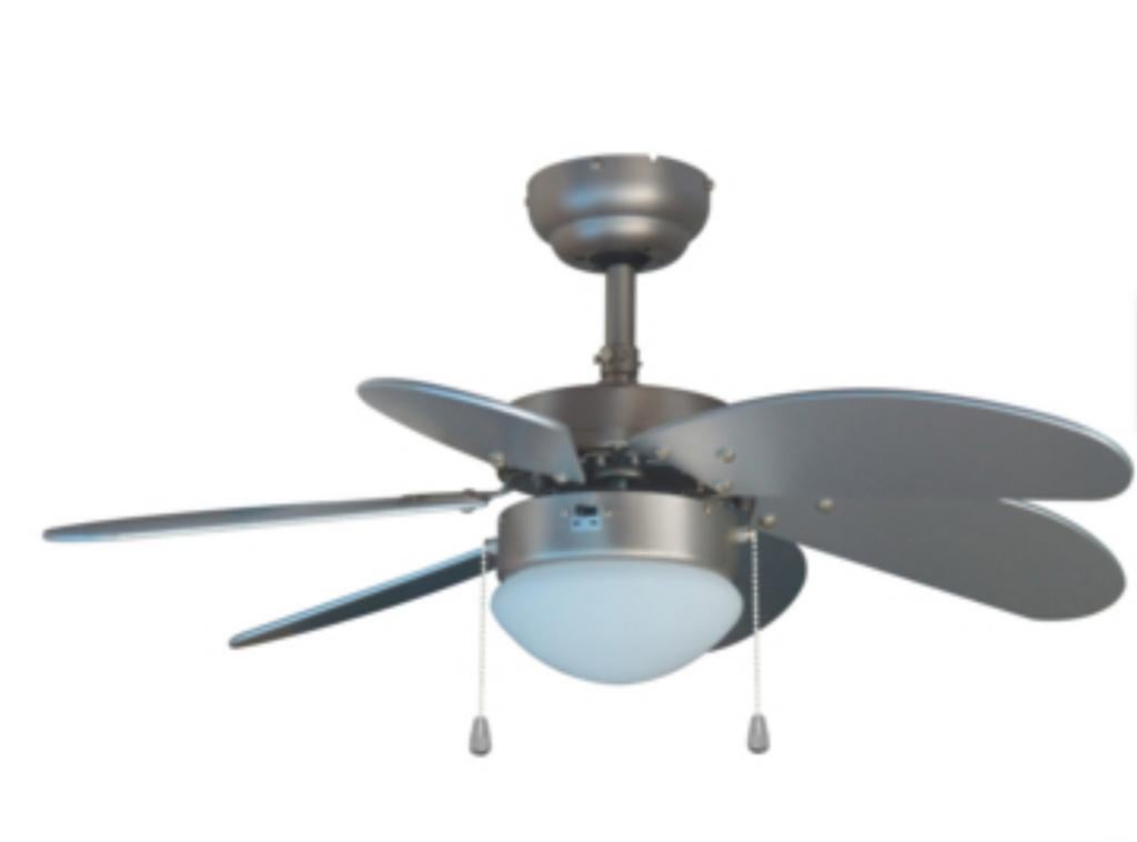 Handson Verona plafondventilator 75cm met 6 bladen en licht, Ophalen of Verzenden, Gebruikt, Metaal