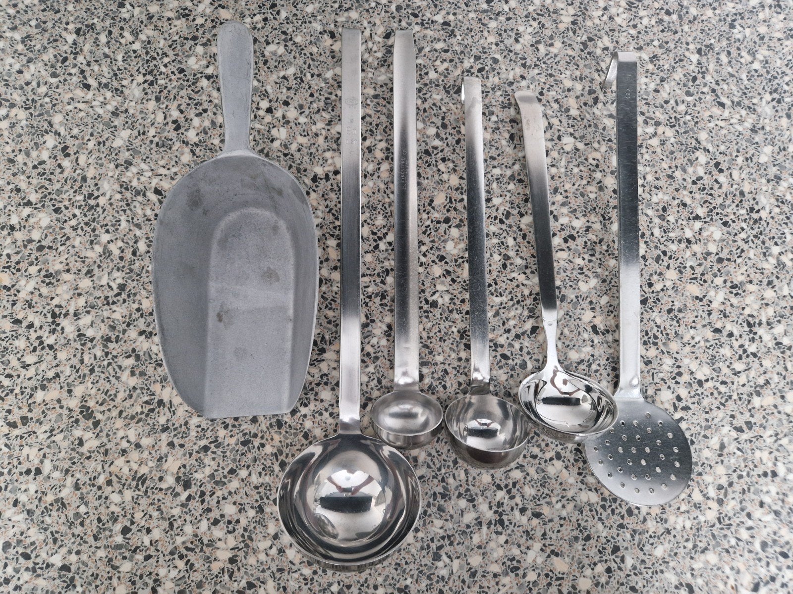 Diverse horeca opschep materiaal, Ophalen of Verzenden, Rvs of Chroom