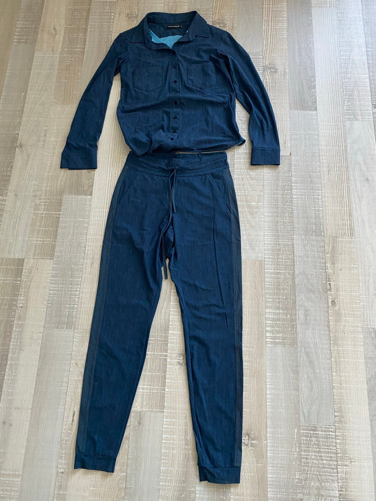 Studio Anneloes denim look blouse en broek, Blauw, Ophalen of Verzenden, Zo goed als nieuw, Maat 34 (XS) of kleiner