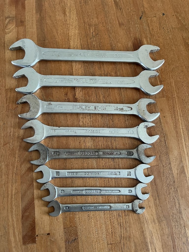 Set steeksleutels wo. Gedore en Stanley . 8 delig . 6-22 mm, Auto diversen, Ophalen of Verzenden, Gebruikt
