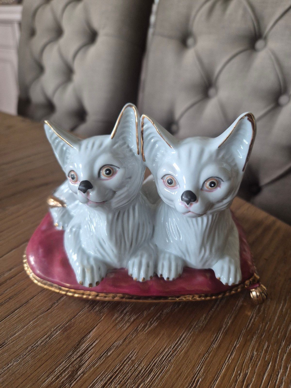 Vintage beeld Siamese poezen, Ophalen of Verzenden, Zo goed als nieuw, Dier