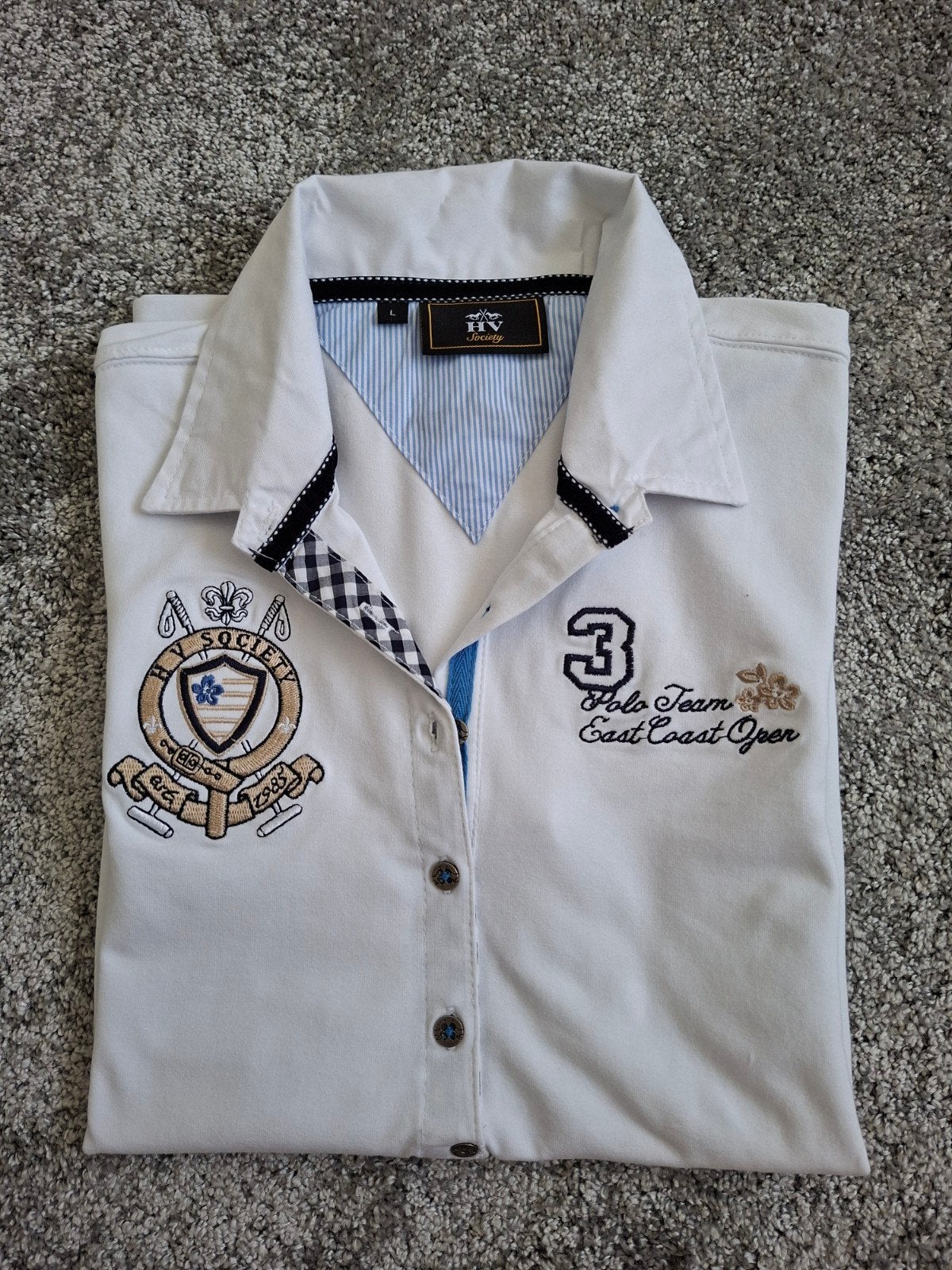 Poloshirt HV Society wit maat L, Wit, Maat 42/44 (L), Nieuw, Ophalen of Verzenden