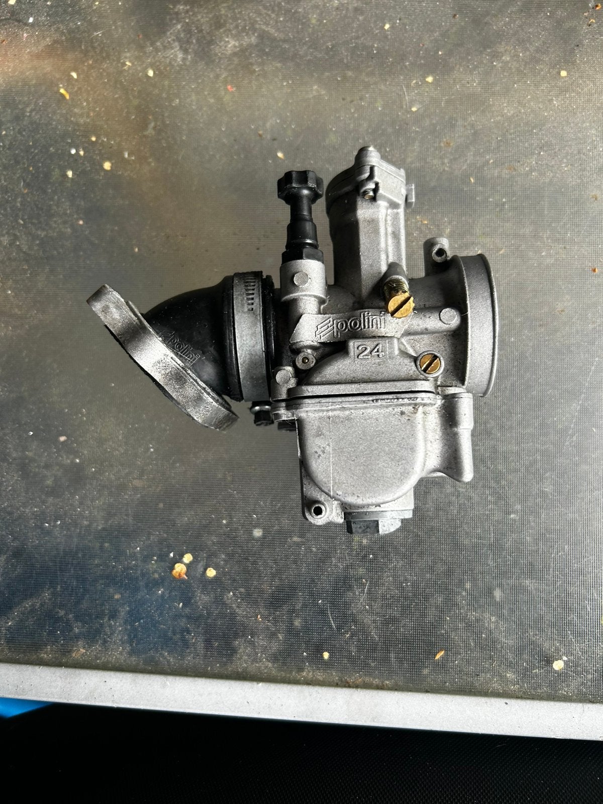 24mm pwk carb plus spruitstuk polini, Ophalen of Verzenden, Zo goed als nieuw, Carburateur