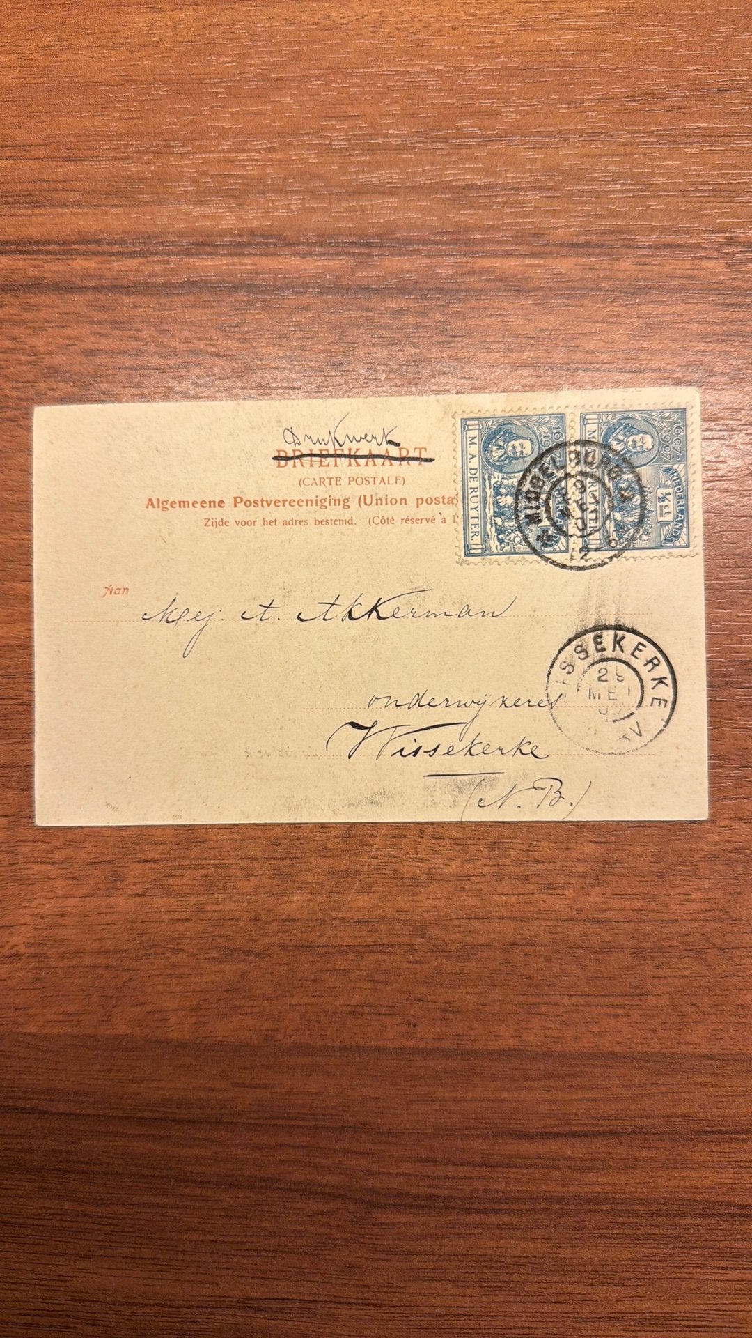 Ansichtkaart Middelburg, 1907, Ophalen of Verzenden, Voor 1920, Gelopen, Zeeland