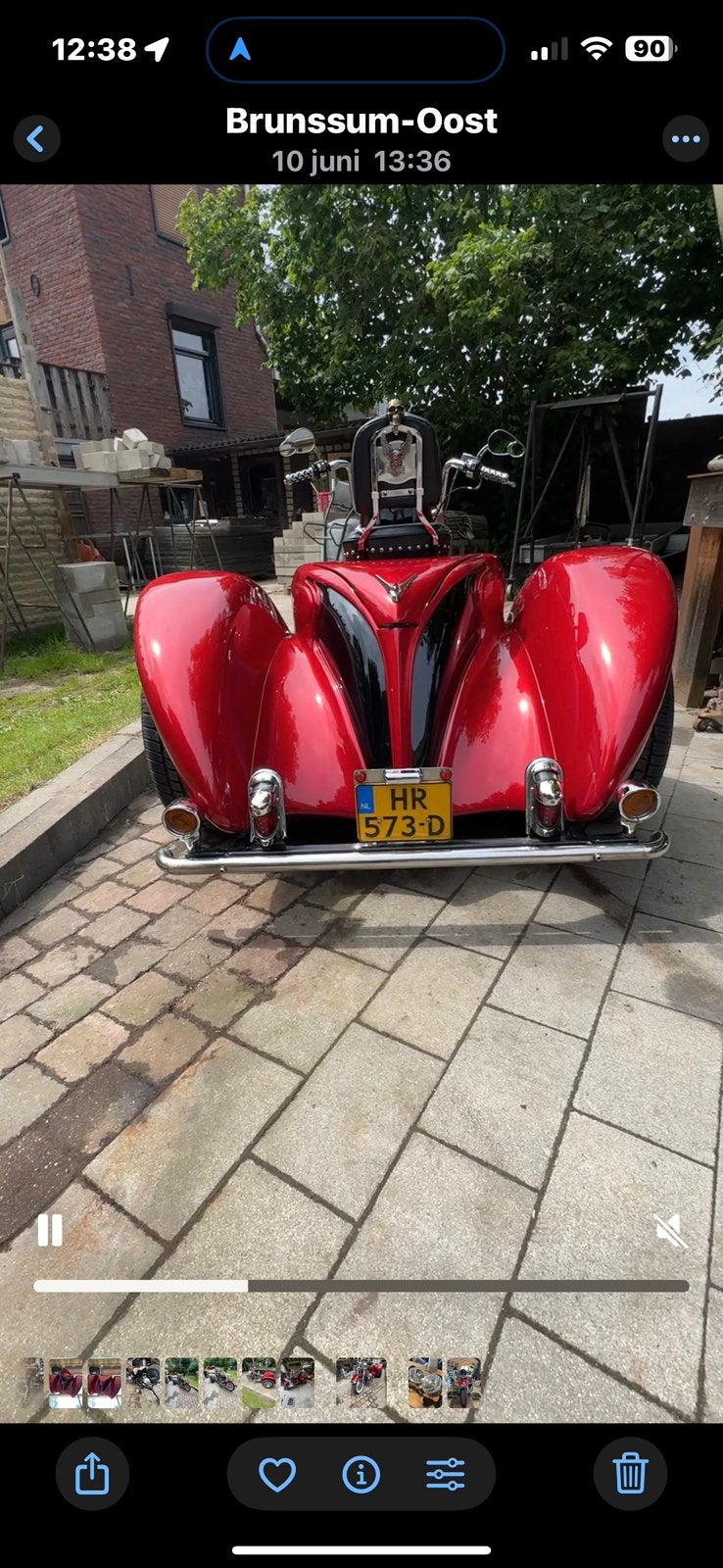 Unieke Harley-Davidson Trike - Rood, Krachtig & Comfortabel, Motoren, 2 cilinders, 1340 cc, Meer dan 35 kW