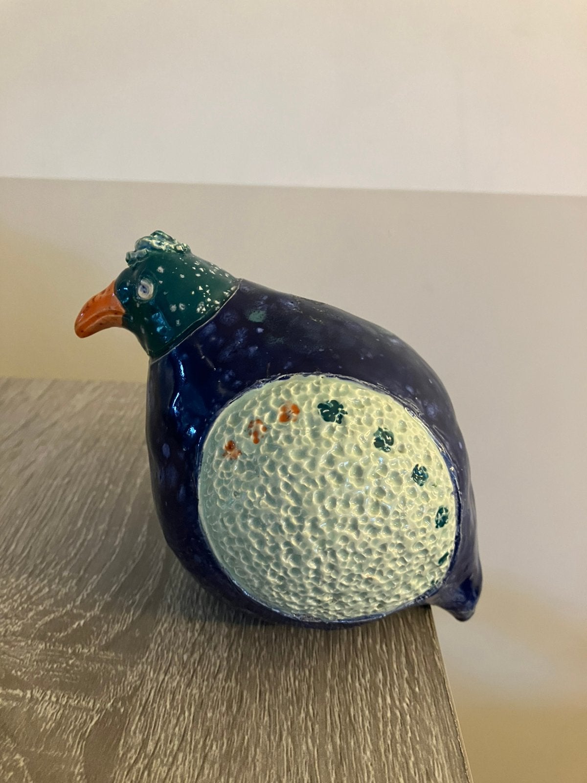 Handgemaakte keramiek vogel, Antiek en Kunst, Kunst | Designobjecten, Meerkleurig, Object, Handgemaakt, Ophalen of Verzenden