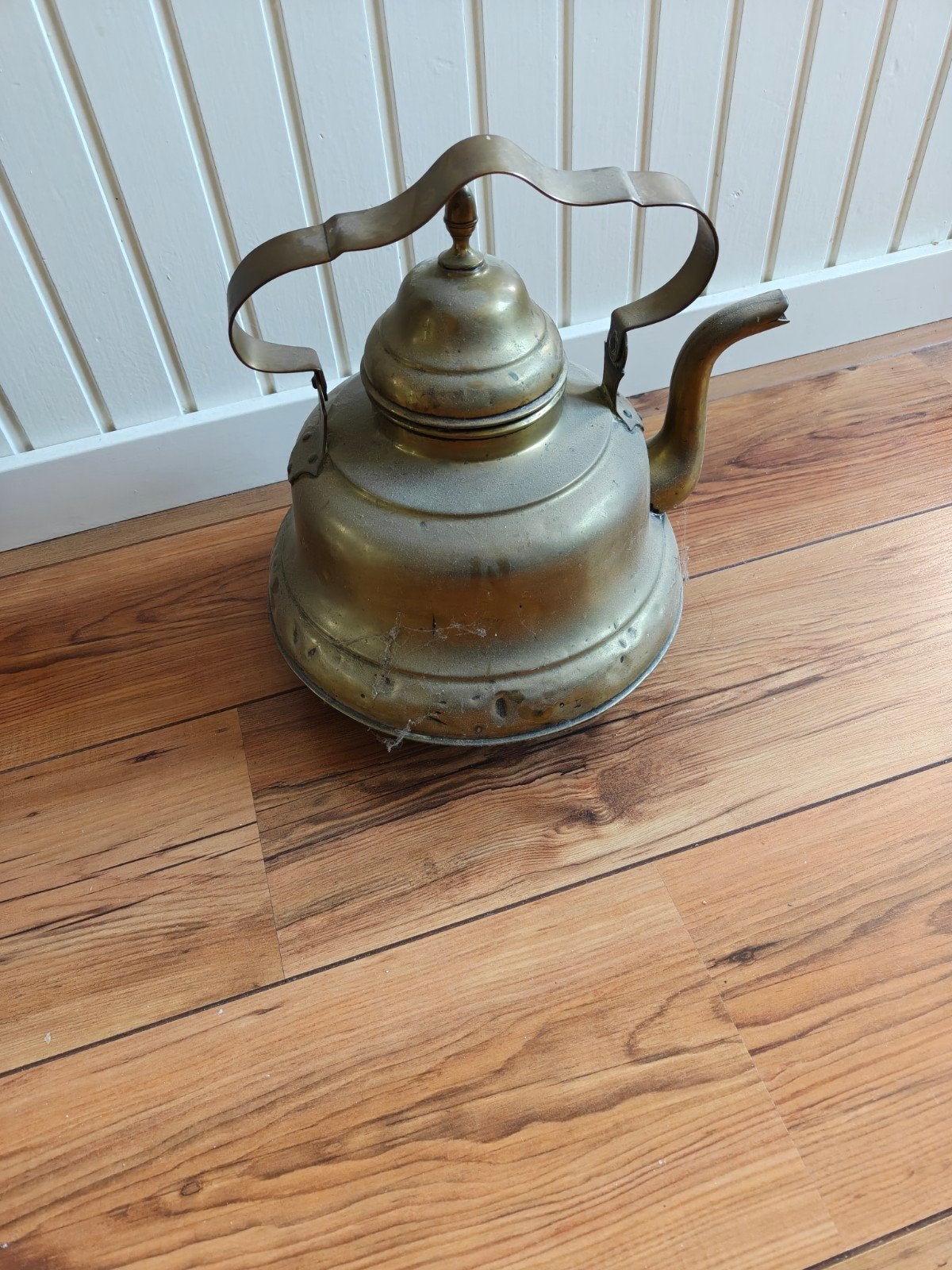 Antieke koperen theeketel - Vintage decoratie, Antiek en Kunst, Antiek | Koper en Brons, Ophalen, Koper