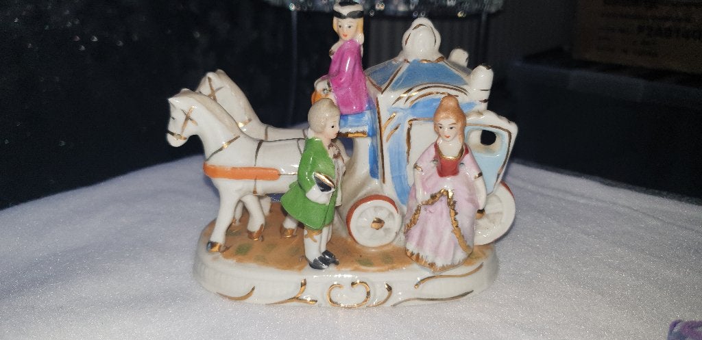 Te koop antiek porcelijn koets met paarden, Ophalen of Verzenden