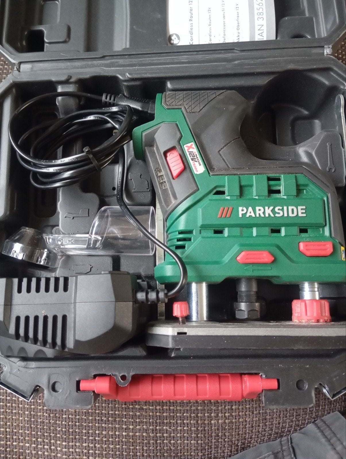 Parkside Accu Bovenfrees 12V -  met lader zonder accu, Accu, Ophalen of Verzenden, Bovenfrees, Parkside