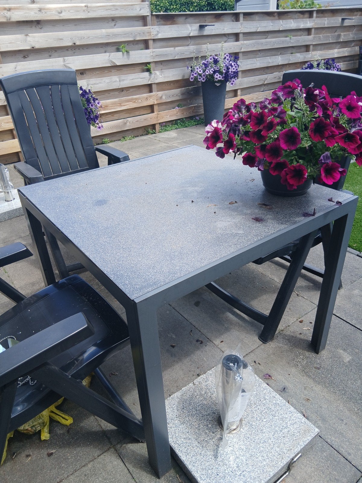 Hartman tuintafel glasplaat 90x94x75, Ophalen, Gebruikt