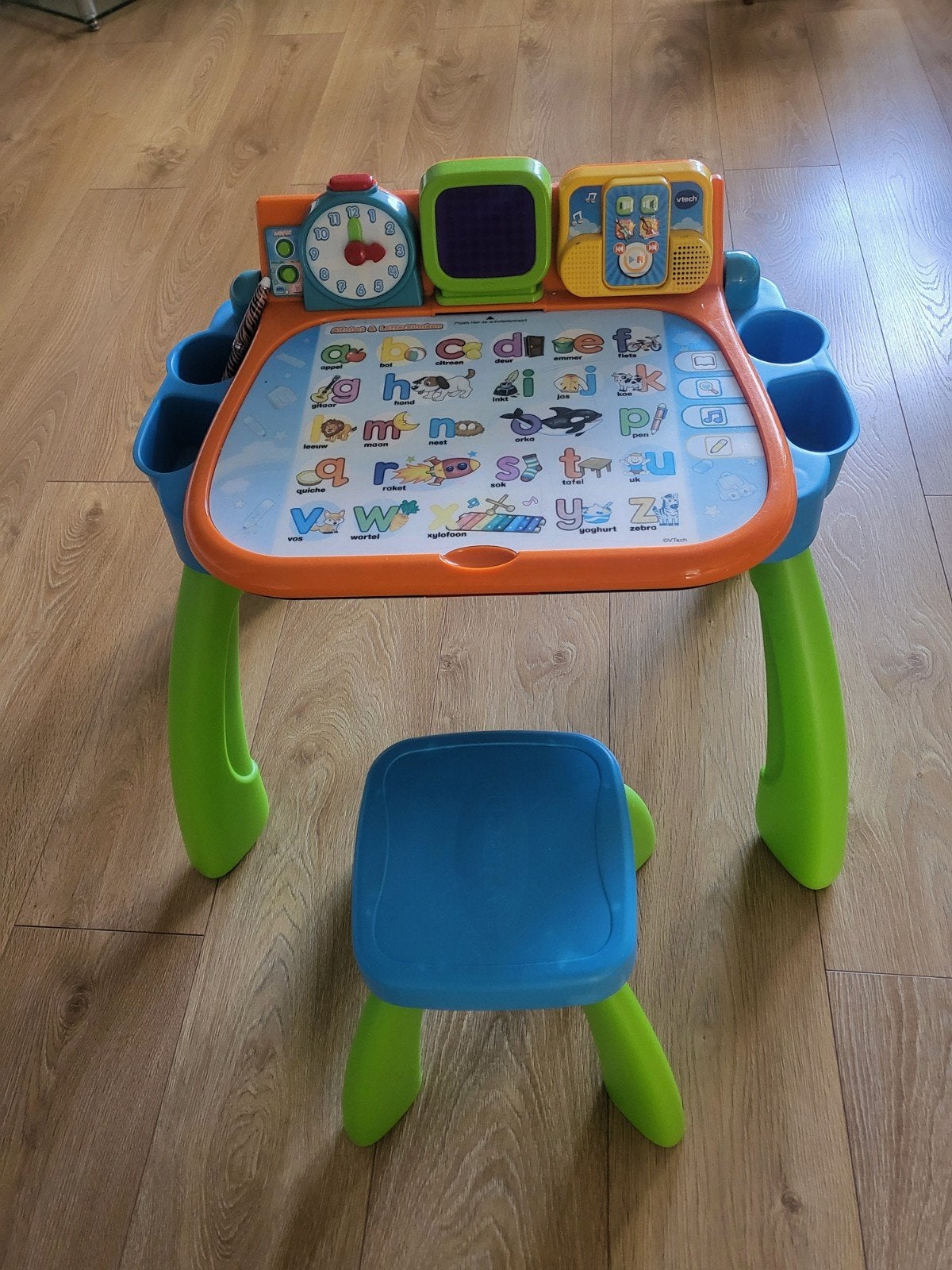 VTech Magisch Bureau 3-in-1 met krukje en kaarten, Ophalen, Gebruikt, Taal en Lezen, Met licht