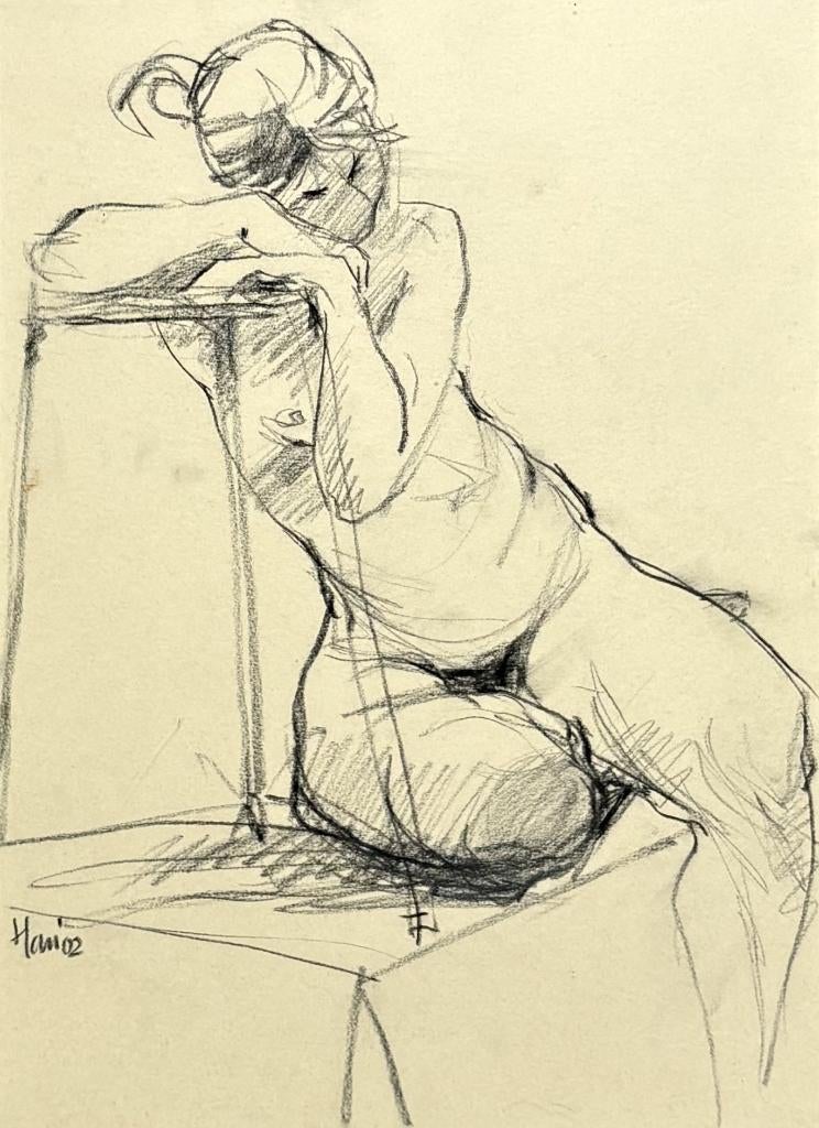 634. Tekening, Han - realisme, vrouwelijk naakt, 2002