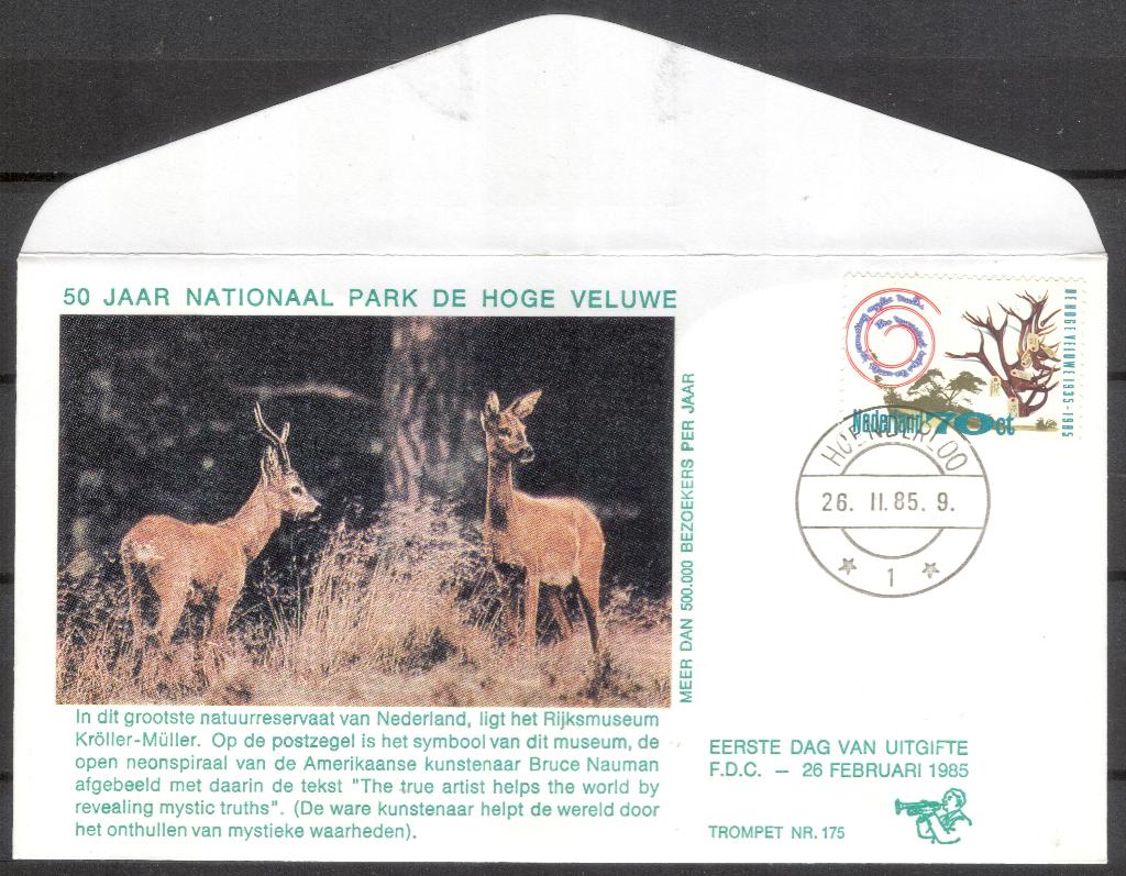50 jaar Nationaal Park De Hoge Veluwe 1985, Postzegels en Munten, Verzenden, Envelop