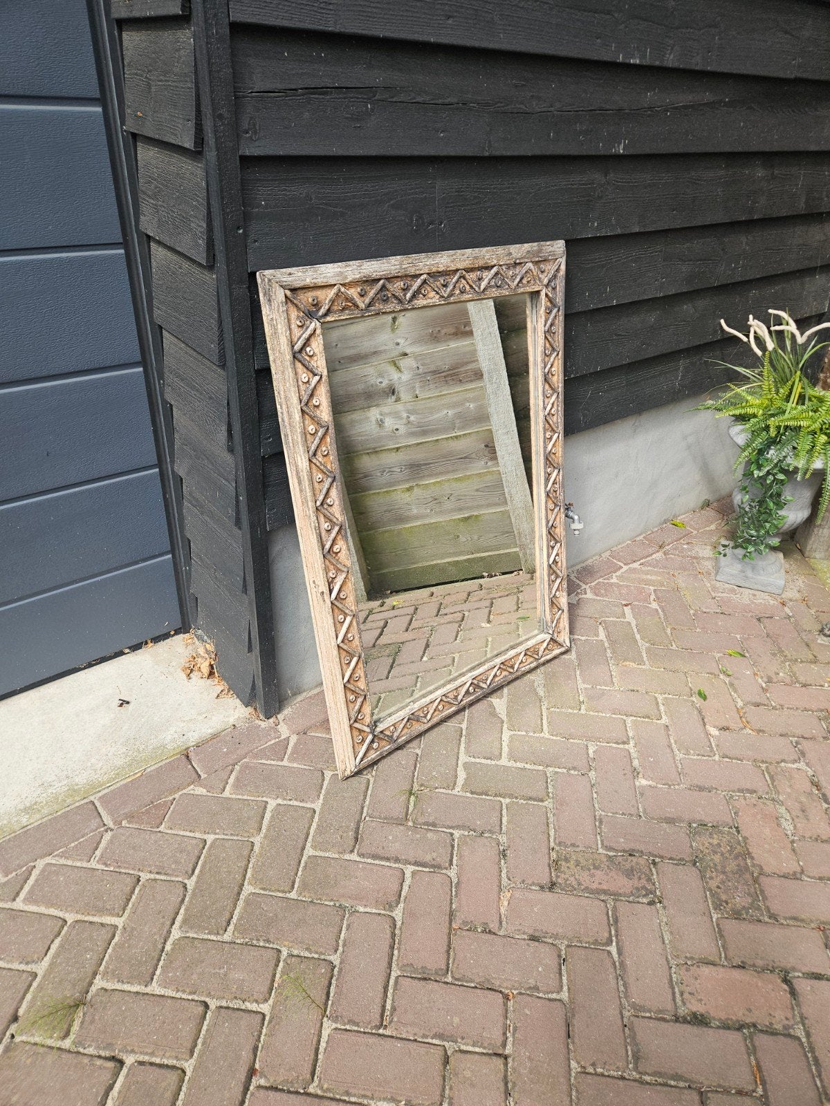 oude spiegel, Huis en Inrichting, Ophalen, Gebruikt, Rechthoekig, Minder dan 100 cm