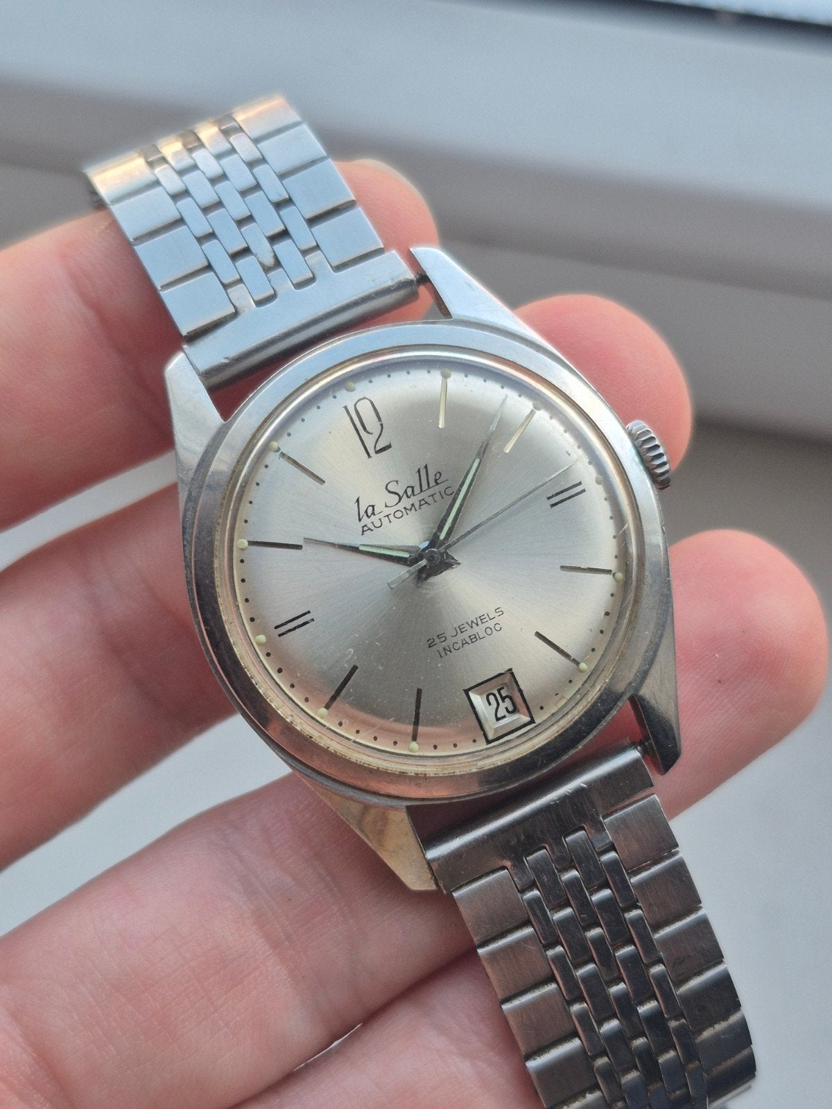 Vintage La Salle Automatic 25 Jewels Incabloc Polshorloge, Overige merken, Gebruikt, IOS, Onbekend