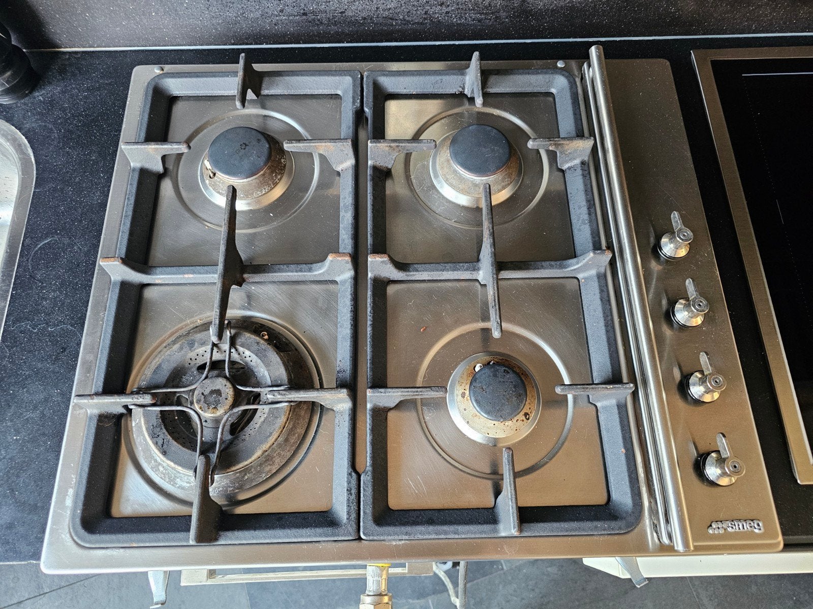 Fornuis Smeg, Ophalen, 60 cm of meer, Gas, Vrijstaand