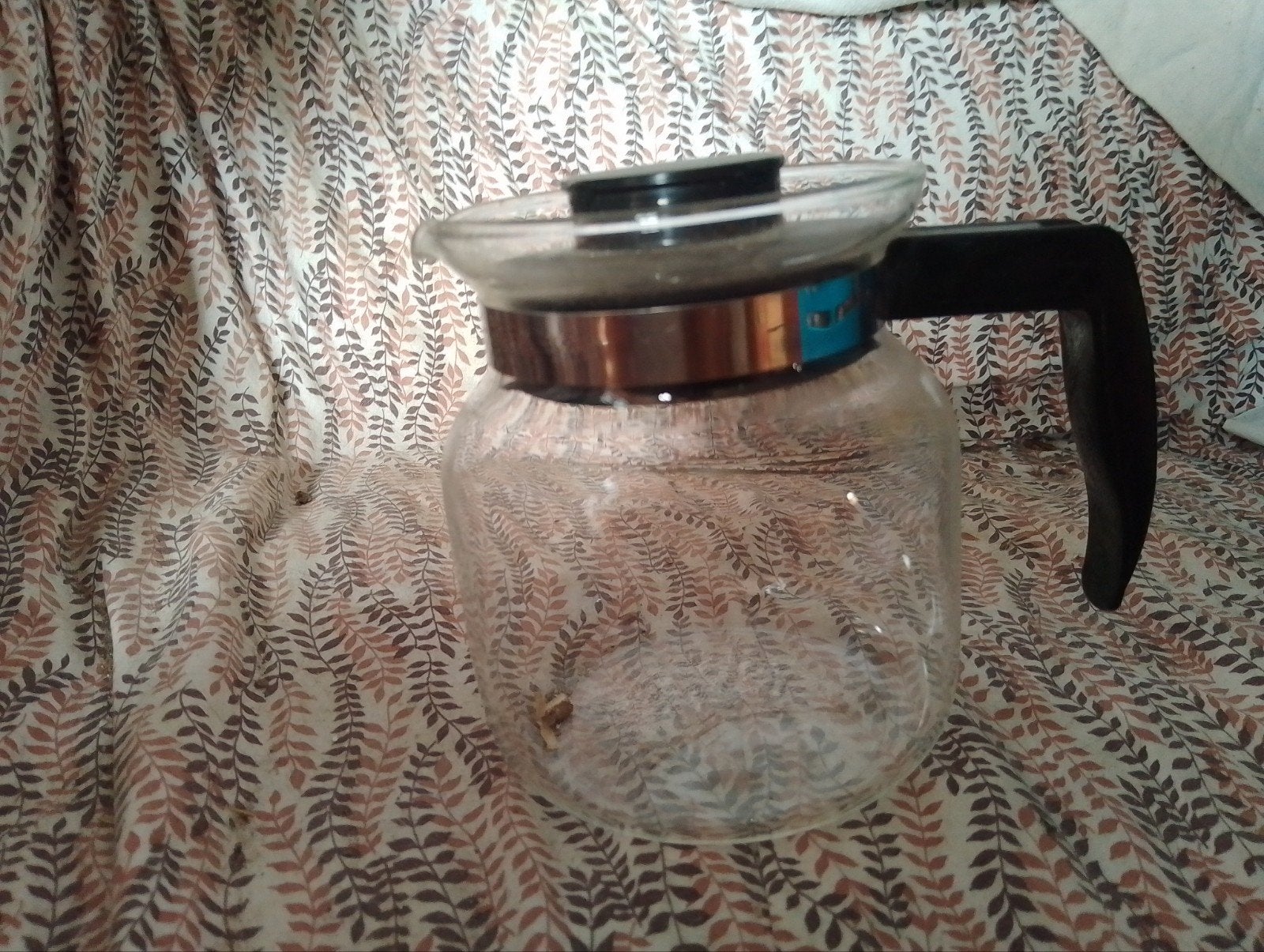 Glazen theepot met bruin handvat, Theepot/fluitketel, Ophalen of Verzenden, Bruin, Glas