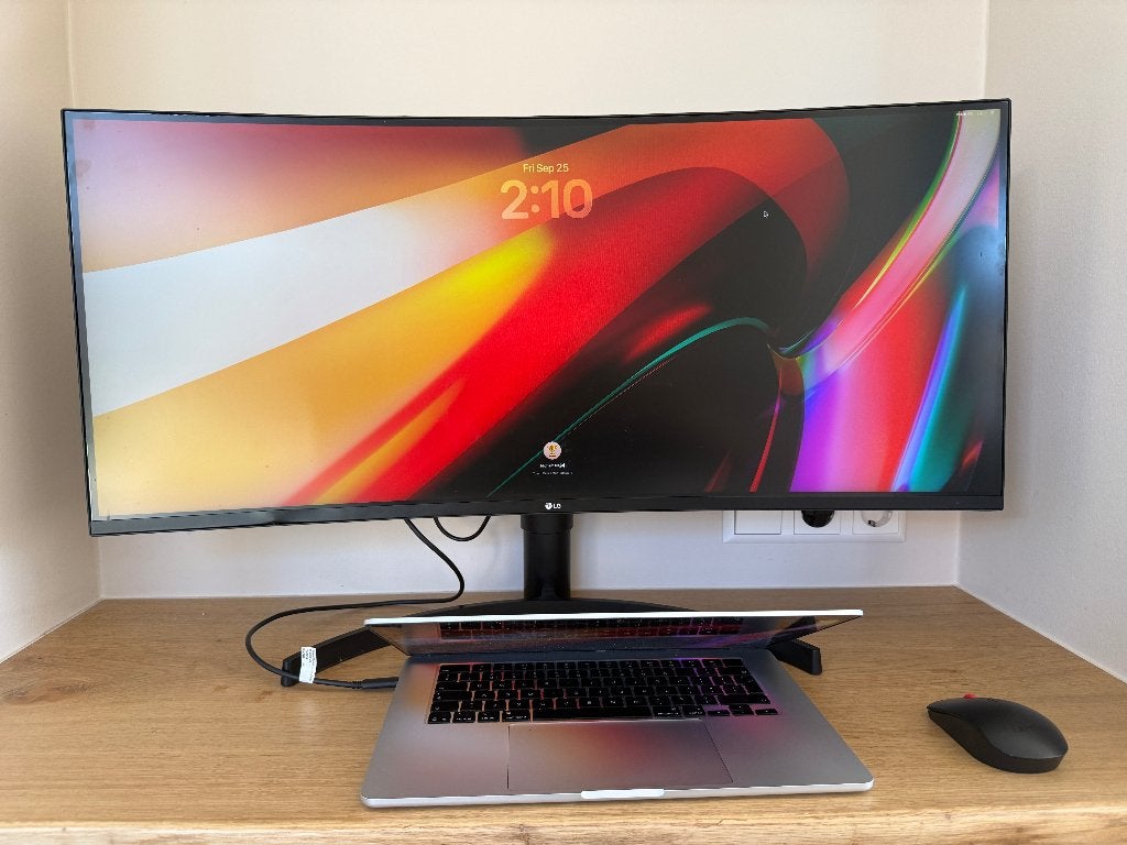 LG 35 inch QHD Curved Ultrawide monitor, Ophalen, Gebruikt, Ultrawide, VA