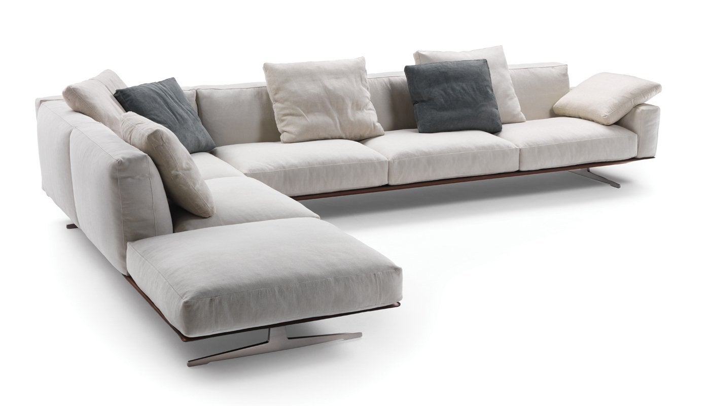 Flexform Softdream hoekbank cat Extra Ermo olive LP 28.000,-, Info@micheldethouars.nl, Leer, Flexform, 9723 CA