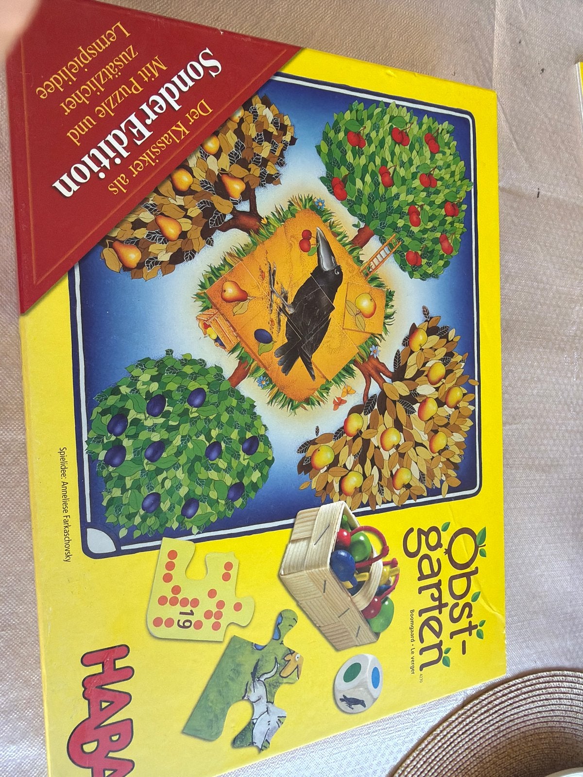 HABA Boomgaard (Obstgarten) Bordspel - Speciale Editie, Drie of vier spelers, Ophalen of Verzenden, Gebruikt