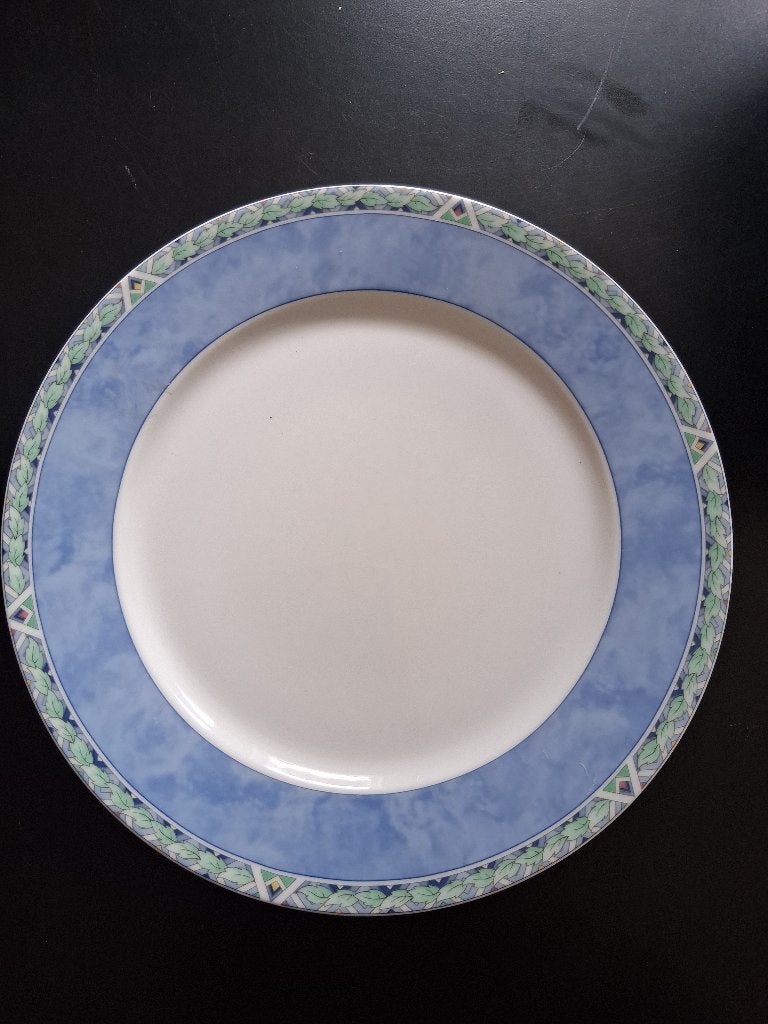 AH Merison dinerbord met blauwe rand *eureka*, Ophalen of Verzenden, Zo goed als nieuw, Bord(en), Overige stijlen