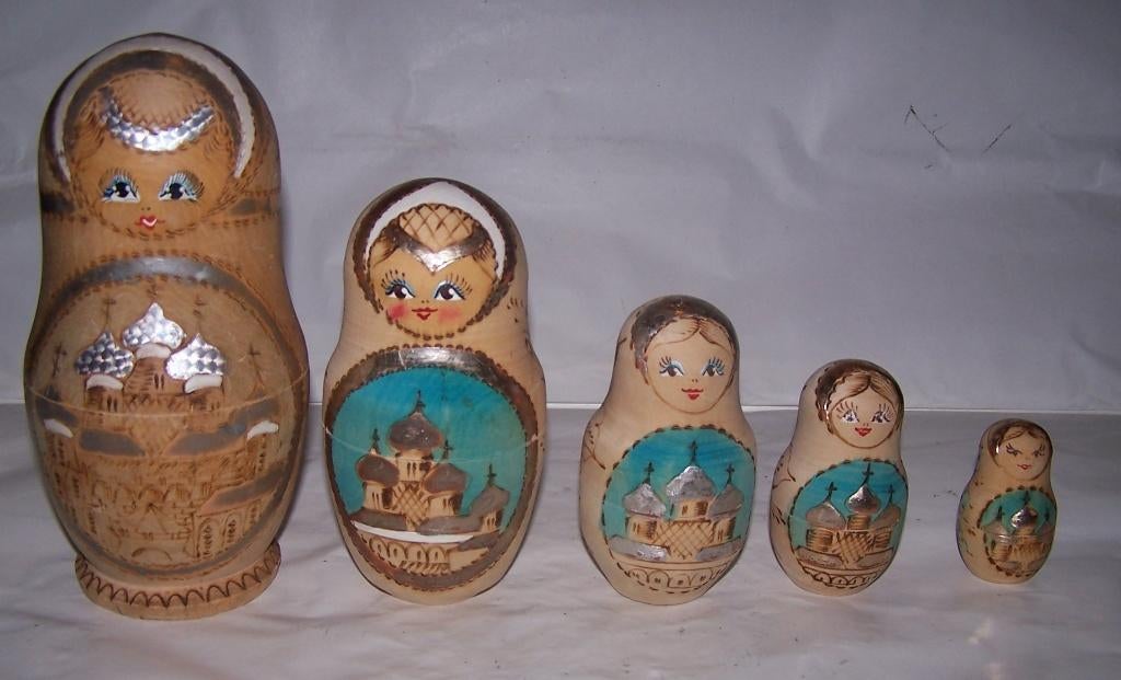 Mooie grote 5-delige Matroesjka. H. 20cm. Nieuwstaat., Ophalen of Verzenden, Zo goed als nieuw