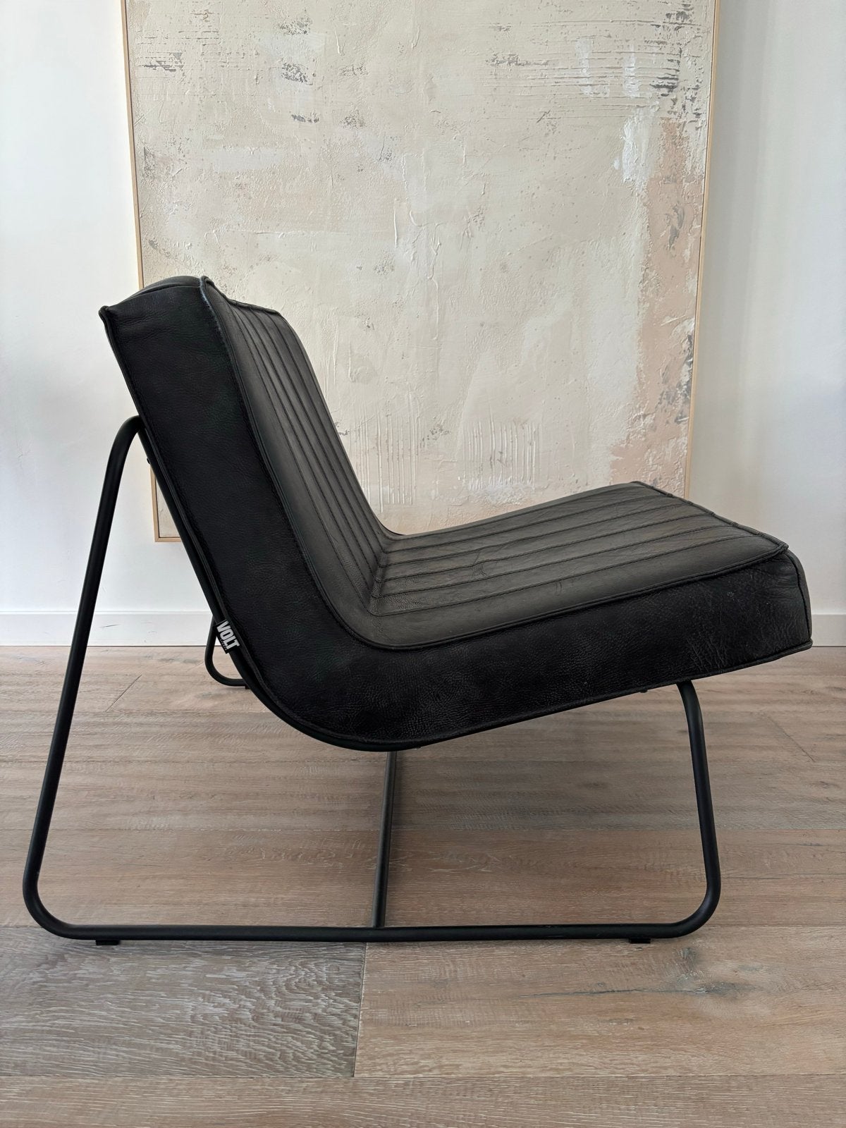 Fauteuil VOLT Studio - Antraciet Leer - Zo goed als nieuw, Ophalen, Zo goed als nieuw, Leer