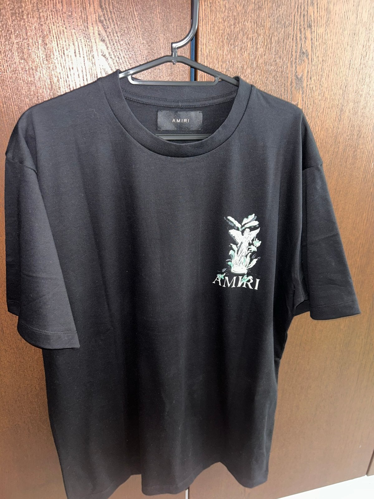 Amiri T-shirt met engelprint - Zwart, Kleding | Heren, T-shirts, Zo goed als nieuw, Maat 48/50 (M), Zwart, Ophalen of Verzenden